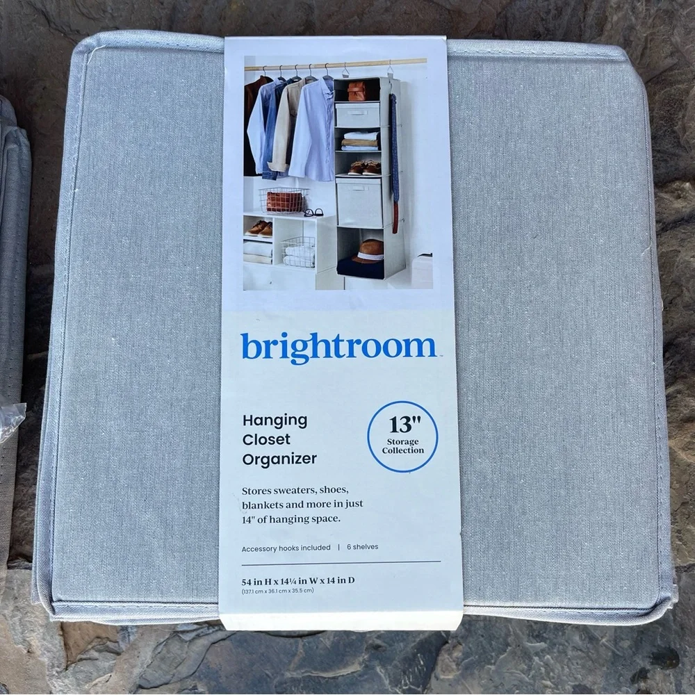 Bright room hanging closet organizers from the container store